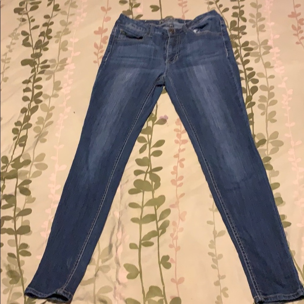 Faded blue denim